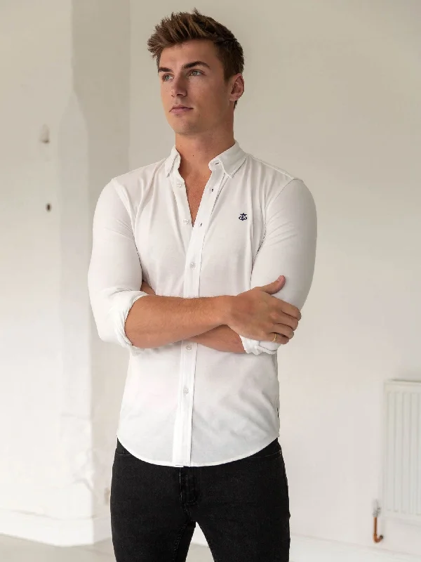 Men's Striped Long-Sleeve Shirts for a Maritime FeelArlo Soft Stretch Shirt - White