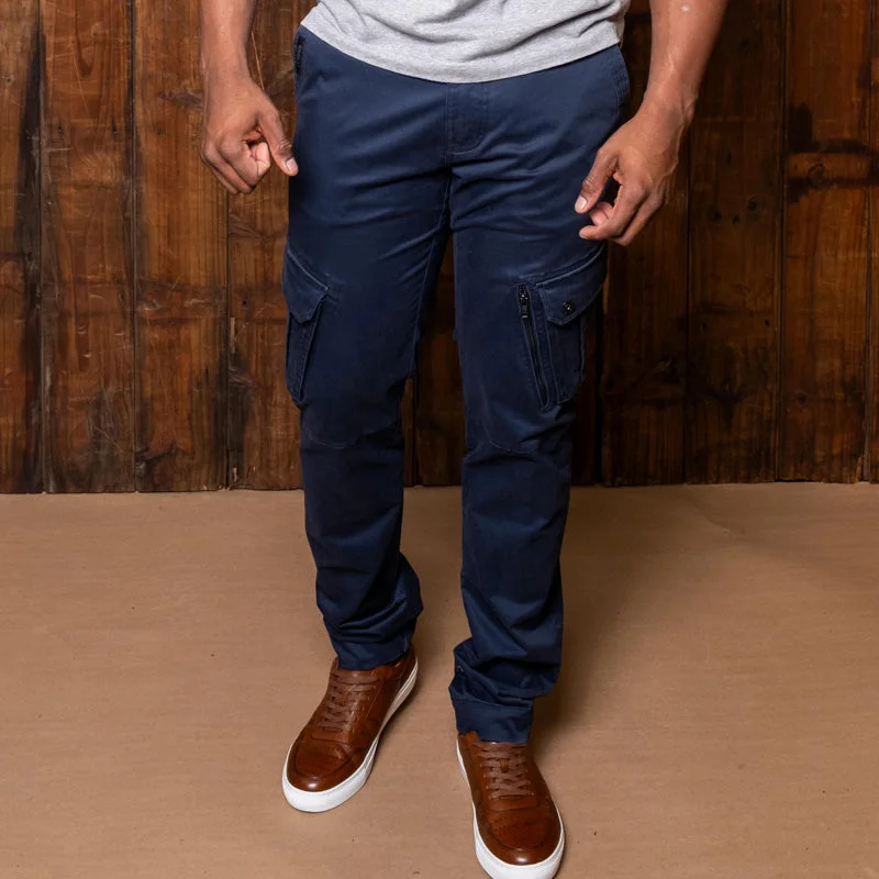 Men's Drawstring Pants for AdjustabilityPioneer Cargo Trouser 23-24 Midnight
