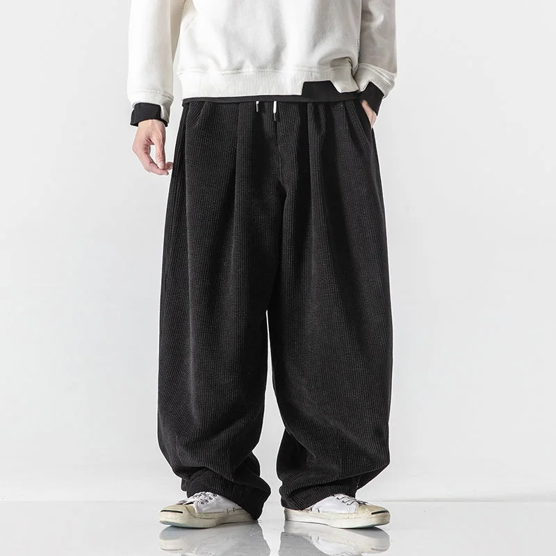 Men's Patterned Pants with Stripes#QT713-K116# 潮品休閒寬鬆直筒長褲